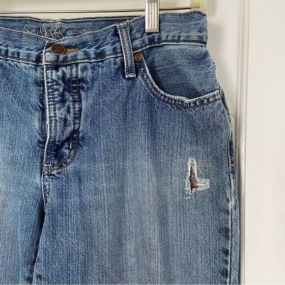 Y2K Cruel Girl Medium Wash Distressed Slim Bootcut Jeans 11 Long Western Cowgirl - Picture 5 of 16
